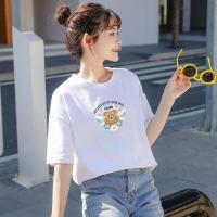 PASS新品短袖女式t恤甜美可爱少女风潮流穿搭短袖搞怪涂鸦印花