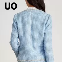 UO夏季 通勤时尚小香风修身长袖短款外套女