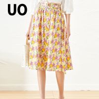 UO春季减龄气质系带纯棉半身裙女