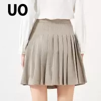 UO夏季高腰修身百褶半裙女