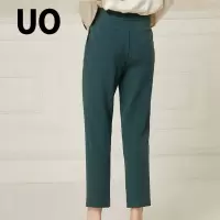 UO夏季 纯色九分裤直筒显瘦女士休闲裤