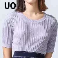 UO夏季 简约纯色圆领针织显瘦女式毛衫