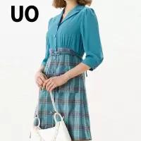 UO夏季尚气质拼接连衣裙女
