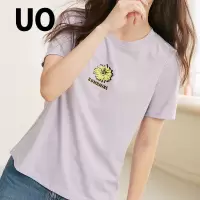 UO夏季 时尚印花修身舒适短袖透气女式T恤