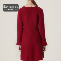 额尔菲斯修身羊毛兔毛针织连衣裙