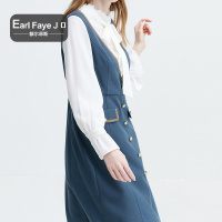 额尔菲斯文艺修身假两件舒适连衣裙