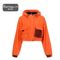 额尔菲斯女士时尚潮流连帽百搭防风夹克