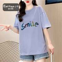 额尔菲斯夏季款韩版短袖t恤女简约薄款休闲上衣女式T恤