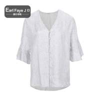 额尔菲斯女士舒适亲肤甜美V领衬衫