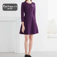 额尔菲斯钉珠时尚修身连衣裙