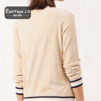 额尔菲斯百搭修身拼色针织女式外套