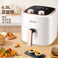 奥克斯空气炸锅家用新款多功能全自动烤箱微波炉一体机大容量4006白色机械款