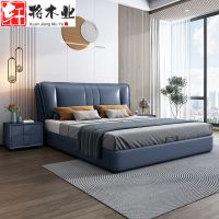 轩将木业 真皮床北欧轻奢软靠床1.8米双人大床1.5米单人床主卧室多功能储物床婚床
