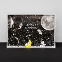 宇航员款 创意圣诞节生日礼物6寸太空宇航员流沙相框梦幻浪漫治愈系小摆件