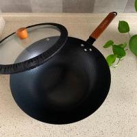 32cm熟铁锻打炒锅[无涂层] 日式铸铁锅具套装家用无涂层不粘锅炒锅汤锅煎锅 燃气电磁炉通用