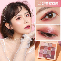 2#甜美玫瑰 xixi奶茶色眼影盘大地色复古裸妆哑光闪粉珠光防水女初学者懒人16