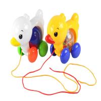 拉线鸭子1个 拉绳萌鸭子逗引宝宝学步玩具 拖拉/拉线小鸭子带摇铃功能儿童玩具