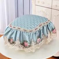 十里桃花蓝 电饭锅椭圆30*40cm(不含花边 田园椭圆形电饭锅罩多功能盖巾布艺蕾丝电饭煲盖巾电饭锅防尘罩
