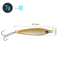 7g 1号色 浪牛蛇信铁板超远投飘落钓淡海水鲈鱼翘嘴黑鱼亮片路亚饵小金属饵