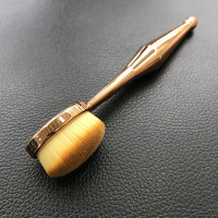 玫瑰金牙刷粉底刷 人造纤维 粉底液专用刷子不吃粉防水带盖无痕55号平头便携式粉底刷BB隔离刷