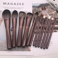 12支棕色刷子裸刷加礼品 其它材质 12支初学者化妆刷套装刷子眼影刷粉底刷全套散粉刷动物毛眉刷唇刷