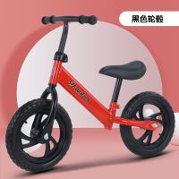 中国红+一体轮 儿童无脚踏平衡车2–5岁学步车双轮滑行车玩具自行车可调节溜溜车