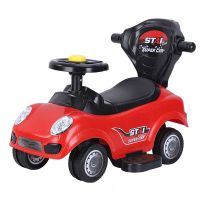 保时捷滑行车红色(无推把护栏靠背) 多功能儿童扭扭车防侧翻手推玩具万向轮四轮滑行溜溜学步车1-3岁