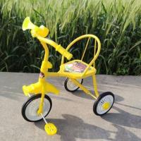 柠檬黄橡胶轮黑色 80后经典怀旧儿童三轮车复古脚踏车铁质简易童车脚踏车老式自行车