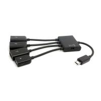 带开关换MICRO USB HUB OTG 手机外接U盘鼠标读卡器连接线U2-130