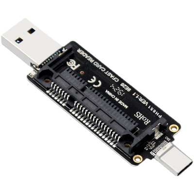 黑色 USB3.0 两用USB3.0读卡器TypeC转换CFast2.0存储卡电脑OTG手机相机U3-039