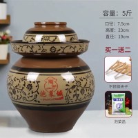 Q75-U71-容水量5斤 瓦罐坛子荤油老式盐泡商用豆腐乳酸菜腌缸有盖大容量压神器淹菜的