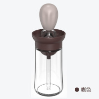 计量刷油瓶[咖色] 豌豆刷倒一体不挂油玻璃计量油壶厨房家用香油酱油醋调料防漏油瓶