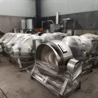 浅灰色 可倾式定金 全自动电加热夹层锅凉粉米豆腐搅拌炒锅肉制品蒸煮锅辣椒油豆浆锅