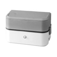 灰白色_单层 九阳电热饭盒自热饭盒蒸煮可插电保温饭盒便携不锈钢上班族便当盒