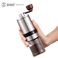 升级版不锈钢 zigo手摇咖啡磨豆机手冲咖啡机研磨机便携式手动研磨器磨粉机水洗