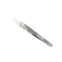 白色陶瓷尖头镊子 陶瓷镊子耐高温耐腐蚀绝缘防静电尖嘴镊子不锈钢手柄精密工具