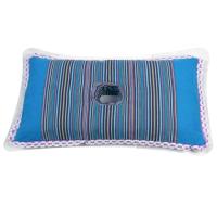 蓝色 耳枕 单孔荞麦壳枕头多送一个枕套护耳枕,老年护耳枕