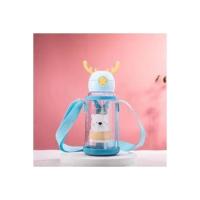 700ml透明布套小熊 380ml-700ml 卡通水杯甜甜圈水壶带吸管鹿角杯户外便携儿童创意塑料耐摔夏天用