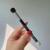 羊毛单只(毛老师同款) (圆头+圆头) 羊毛 郭小妞毛量丰厚细光峰羊毛双头铜管高光刷斜角鼻影刷修容刷眼影刷