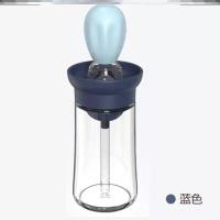 蓝色(计量油壶180毫升)-O77 刷倒一体油瓶一体玻璃油壶计量不挂油油瓶酱油瓶醋香油调味瓶厨房