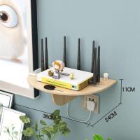 O65-实木半圆款(送3种配件) 实木投影仪支架床头壁挂置物架免打孔路由器托盘投影机放置台架子