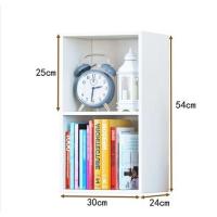 乳白色 小号两层白色 0.6米以下宽 简约现代小木柜子储物柜置物柜床头收纳柜原木色带锁带门书柜书架