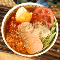 2袋白冷面 姜元冷面608g*4袋荞麦冷面韩式风味东北大冷面带冷面汤辣白菜延吉