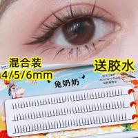 兔奶奶 T12#送胶水 大容量5对装!兔奶奶分段式小恶魔假睫毛芭比漫画眼单簇卷翘