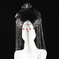 银色 汉服头饰古风额饰流苏超仙少女面帘眉心坠古装配饰品女表演出发饰