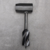 黑色 包含皮套 户外求生打孔工具木钻支罗钻 瑞典火炬打孔钻 BushCraft钻