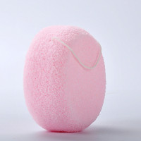 原形特厚[粉色海藻] 超大挂绳 款1件装 雪瑞姑姑同款洗脸扑洁面海绵大块可挂绳款深层清洁去角质竹炭加厚
