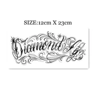 花臂少女TATTOO Z23 手绘花体字母胸前 腰部 性感纹身贴