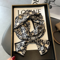 图片色 时尚字母丝巾小长条女春秋冬季百搭窄巾外搭西装围巾发带飘带送礼