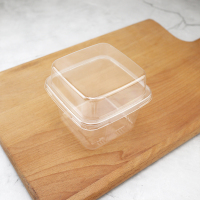 B10-9盒子 50套 方形蛋糕盒子切件咸蛋糕水果捞慕斯透明塑料打包盒豆乳一次性杯子